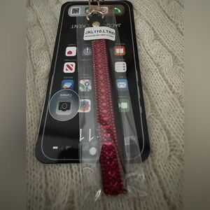 Red Glitter Phone Lanyard for cell phone or attach to tumbler/purse